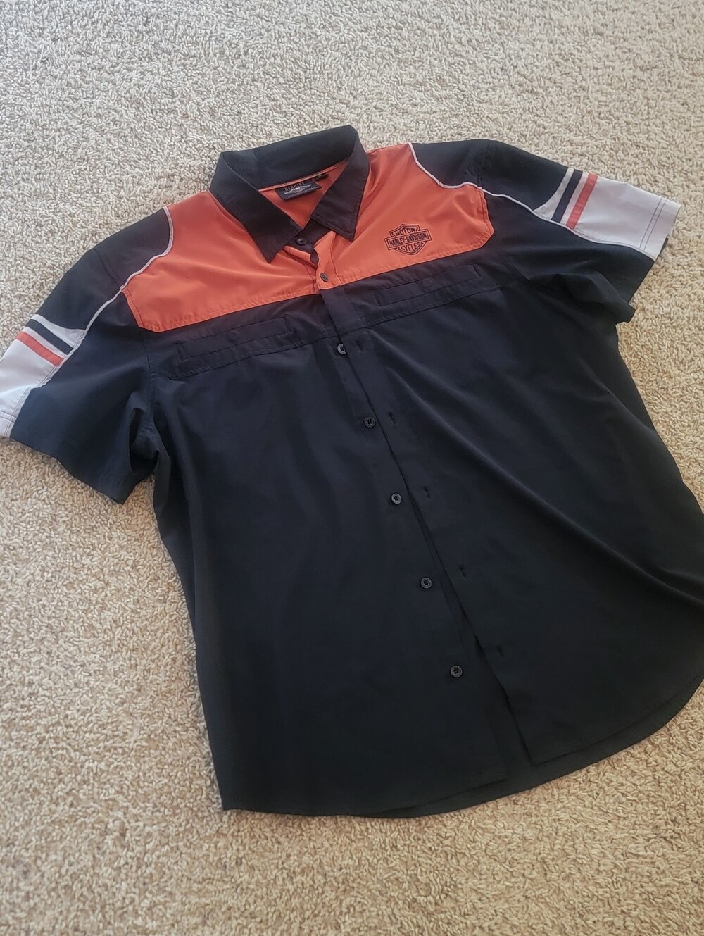 Harley Davidson Moyorcyle Racing / Riding / Leisure Button Up Logo Shirt 2XL